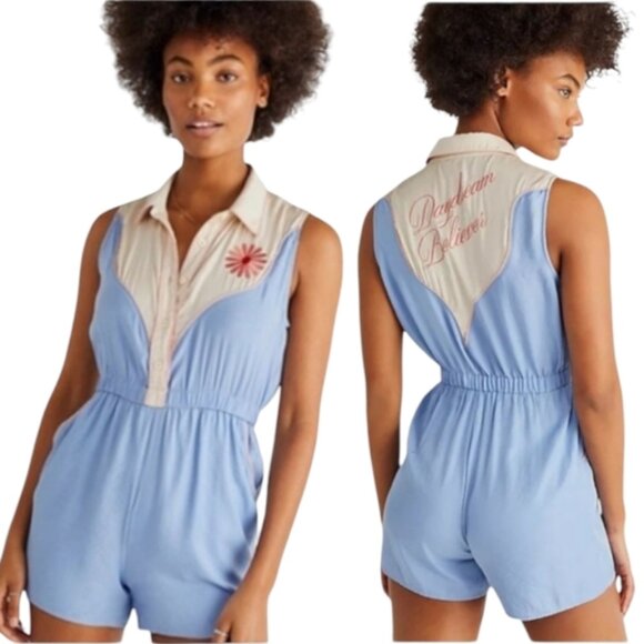 Understated Leather western-inspired "Daydream Believer" Romper from Austin TX - Picture 1 of 5